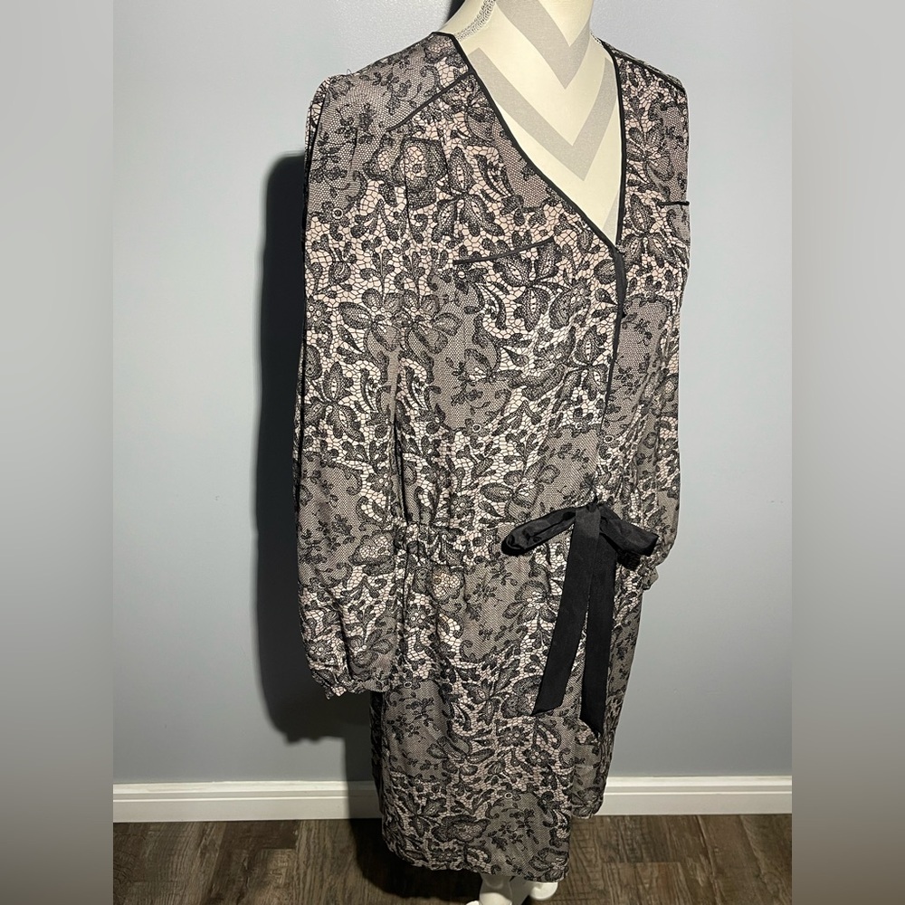 Rebecca Taylor Black and Cream Lace Dress - Picture 8 of 13